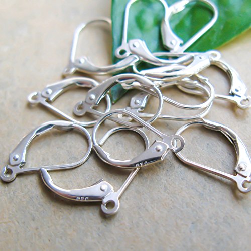 TOAOB 8Pcs Sterling Silver French Earring Hook Lever Back Earwires 16 x 12mm Hypo-allergenic Jewelry Findings - Thumbnail 4