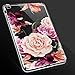 iPad Mini 4 Case, iPad Mini 4 Case with Flowers, LUOLNH Slim Silicone Clear Floral Pattern Soft Flexible TPU Skin Case Protector Shell for iPad Mini 4 -Purple Rose