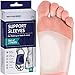 Gel Arch Support Set - Soft Silicone Clear Reusable Arch Sleeves for Flat Foot Pain Relief Plantar Fasciitis Support Cushioned Arch and Heel Spurs - Women Men - Large M5-13 / W7-14