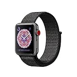 For Apple Watch Band,Soft Breathable Woven Nylon Replacement Sport Loop Band for Apple Watch Series 3/2/1 [42MM Black(With Brown Tint)]