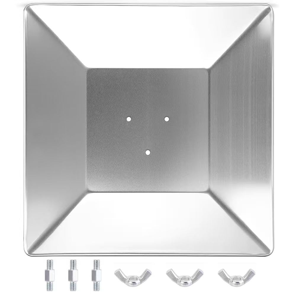 Photo 1 of ** MISSING HARDWARE**
Aluminium Patio Heater Reflector Shield, Square Heat Reflector Shield Top Parts with 3 Pre-Drilled Holes (Hole Distance 2-3/4 Inches),4-Sided Glass Tube Outdoor Heaters Replacement Accessories in Fall