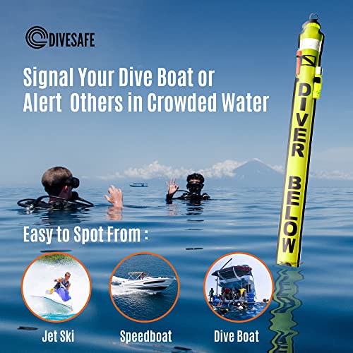 DiveSafe Delayed Surface Marker Buoy 6ft Open Bottom with Over