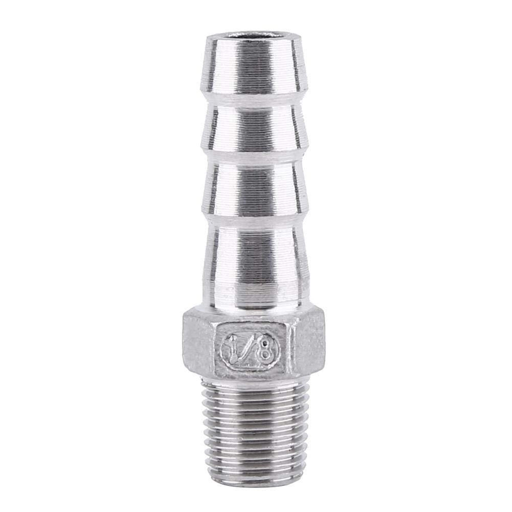 1 x SS304 Stainless Steel Barbed Hose Connector with Thread Adaptor DFE Tail Pipe 1/8~3/4