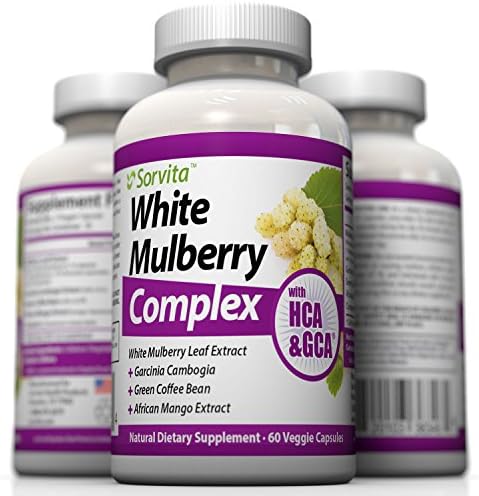 White Mulberry Leaf Extract Weight Loss Supplement - Natural Sugar Blocker, Appetite Suppressant with Morus Alba Plus Garcinia Cambogia, Green Coffee Bean Extract, African Mango Extract & Cinnamon