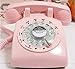 VIVISKY Classic 1960's Design Rotary Retro Rotary Dial Bell Desk Telephone (Pink)