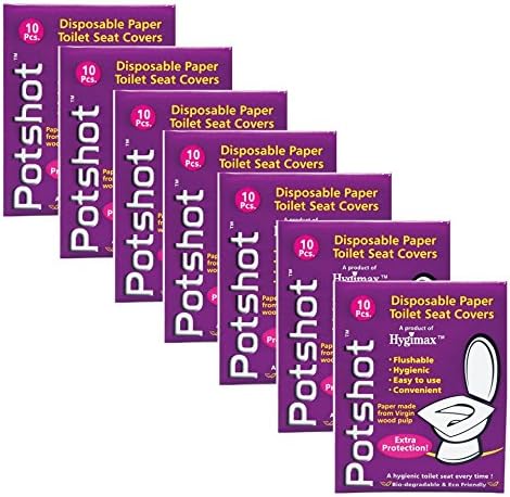 Pretty Petals Potshot Flushable Toilet Seat Cover (Pack of 7 Packs, Total 70 sheets)