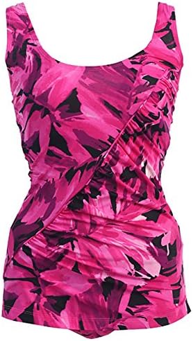 1 Peice Retro Vintage Shirred Tank Swimsuit (18, Summer Hot)