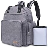 Lifewit Diaper Bag Backpack, Multifunction Travel Back Pack Maternity Baby, Waterproof Baby Changing Pad, Stylish and Durable Grey