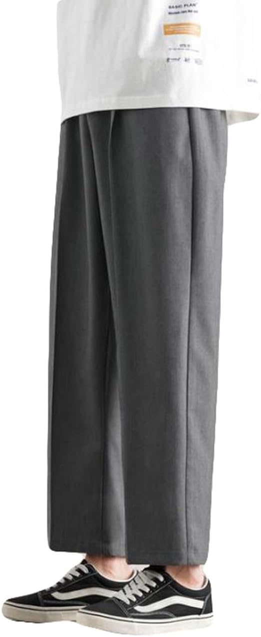 Amazon Qyyロングパンツ メンズ ゆったり スラックス 九分丈 シンプル ストレートパンツ 無地 大きいサイズ チノパン カジュアル ウェストゴム ズボン 夏 ロングパンツ 通販