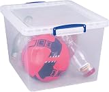 Really Useful Box Nestable Plastic Storage 33.5 Litre Clear Pack of 3