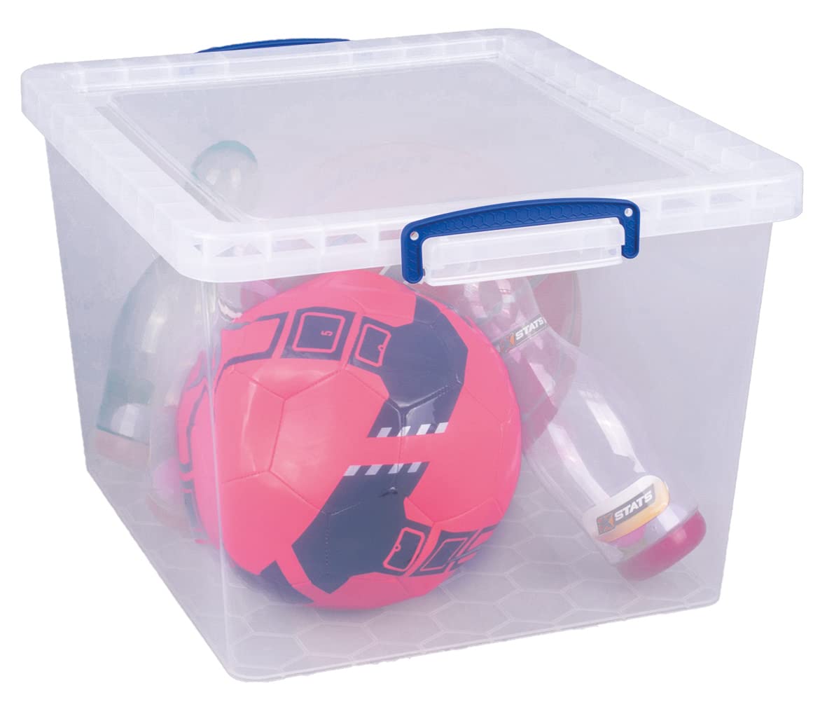 Really Useful Box Nestable Plastic Storage 33.5 Litre Clear (Pack of 3)