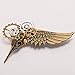 GRACEART Steampunk Plague Bird Wings Gears Brooch Bronze