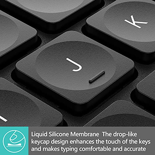 Bluetooth Wireless Keyboard,Bluetooth Keyboard for Ipad Wireless Keyboard with Phone Holder and Mouse Pad,Tablet Keyboard Bluetooth USB Keyboard for Smatphone,Tablets,PC, Computer, Laptop, MacBlack