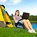 ENKEEO Camping Chair Folding Portable Mesh Picnic Seat with 330 lbs. Capacity, Backrest, Pocket and Carry Bag, for Fishing, Hiking, Picnic and Travel