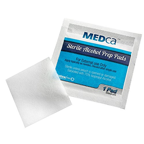 MEDca Alcohol Prep Pads, Sterile, Medium, 2-Ply PACK OF 200