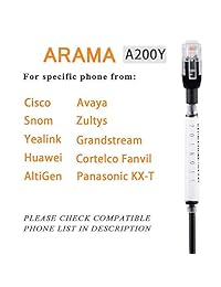 Teléfono de oficina Auriculares + Micrófono con cancelación de ruido + Cable alargable para teléfonos IP de la serie AltiGen Panasonic AltiGen de Ystreamink Grandstream Snom