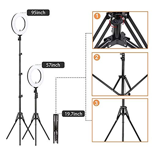 ZOMEI 18-inch LED Ring Light 58W 2700-5500K White Color and Orange Color Changing Directly Lighting Kit with Light Stand and Phone Holder for Makeup,Camera Smartphone Youtube Live Video Shooting