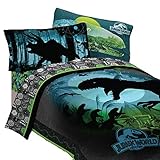 Jurassic World 5pc Full Comforter and Sheet Set Bedding Collection Blue, Green, Dark Blue, Dark Green Full