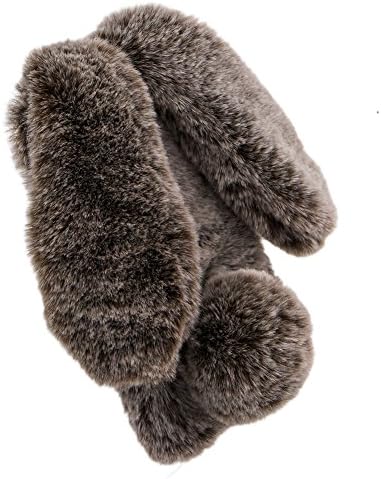 Case for Samsung Galaxy S8 Plus,Girlyard Cute Cartoon Rabbit Ears [Plush Case] Stylish Lovely Furry Artificial Fur Bling Crystal Rhinestone Design Fluffy Warm Winter Handmade Soft Hair Plush Cover for Samsung Galaxy S8 Plus-Brown