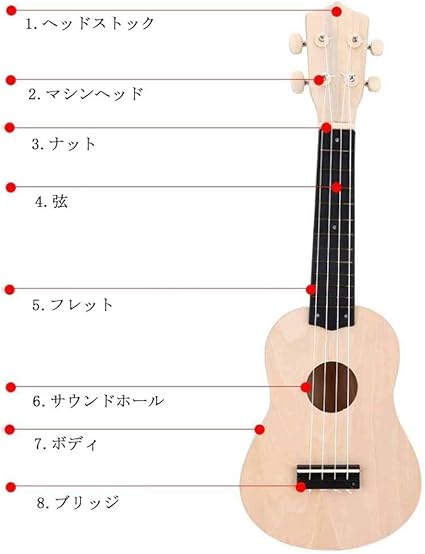 Amazon 子供ウクレレ ウクレレdiy キット 未完成 組み立てキット 半完成品 子供 大人 初心者向け手作りウクレレ 説明書なし 弦楽器 楽器 音響機器