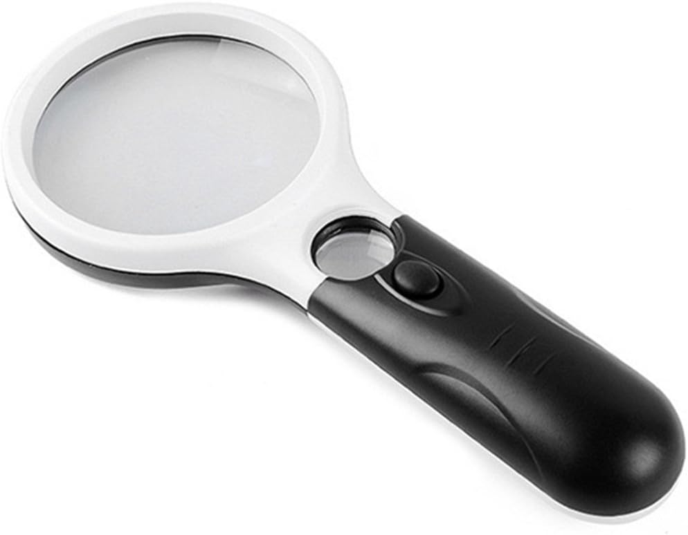 Loupe Led Magnifying Glass with Light 3X 45X Handheld Magnifier Lens Illuminated Jewelry Loupe Super High Clarity Lightweight