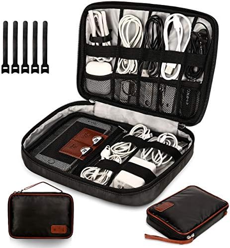 Cable Organiser Bag, GIKPAL Travel Small Electronics Accessories Organizer for Cables, Flash disk, USB drive, Charger, Power Bank, Memory Card, HeadphoneBag