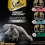 Sheba Perfect Portions Variety Seafood Pack , 50 ct. , Wet Cat Food Pate Bundle Trays