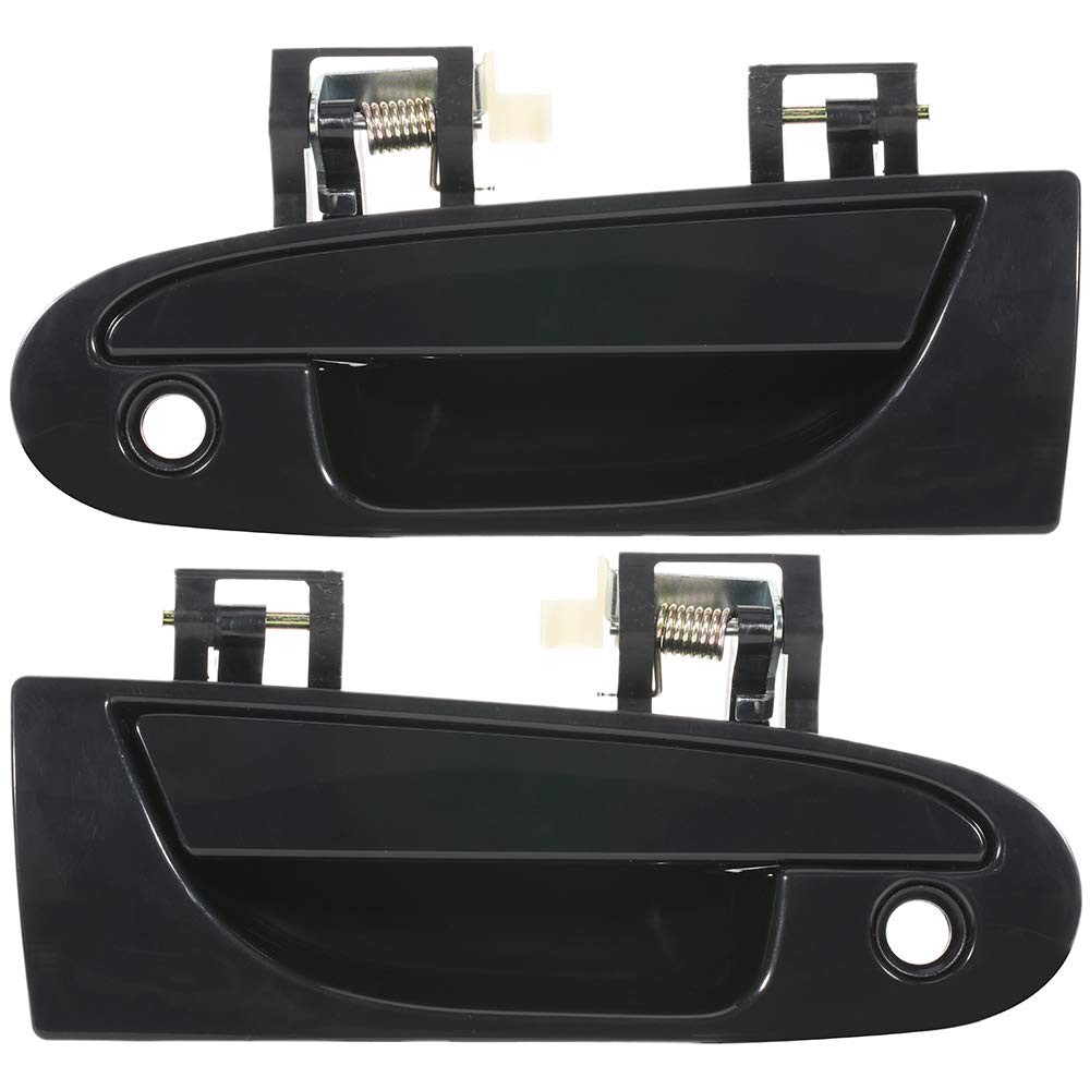 Photo 1 of ECCPP Door Handles Exterior Outside Outer Front Driver Passenger Side for 1995-1999 for Mitsubishi Eclipse for Dodge Avenger Smooth Black(2pcs)