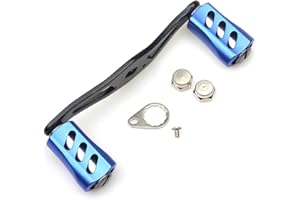Adoolla Fishing Wheel Handle Replacement Rocker Arm Grip Handle Baitcast Reel Crank Arm Modified Accessories Double Rocker arm - Blue