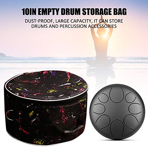 10IN Empty Drum Steel Tongue Drum Percussion Instrument Hand Pan Drum Special Storage Bag - Thumbnail 2
