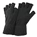 FLOSO® Mens Winter Fingerless Gloves (One Size) (Black)