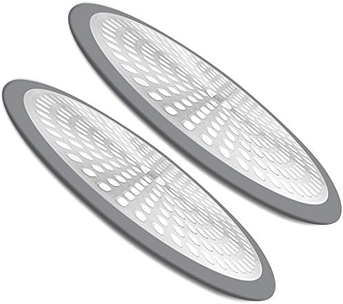 MIBOW Bathroom Shower Stall Drain Protector Drain Cover Drain Catcher Drain Filter Hair Catcher / Strainer / Stainless, Steel &amp; Silicone,2 Pack