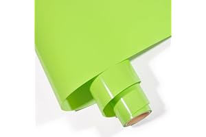 Gatichetta Heat Transfer Vinyl Roll, Iron on HTV 12" x 6FT, Smooth PU HTV for T-Shirts, Fabris, DIY Designs, Compatiable with Heat Press Machines, Lime Green