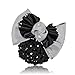 So Beauty Women's Rhinestone Pleated Bowtie Snood Hair Net with French Barrette for Buns Black