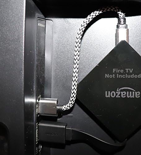 ienza Braided USB Power Cable for for All-New Fire TV with 4K Ultra HD and Alexa Voice Remote (2017 Edition, Pendant) Streaming Media Player, Clutter-Free Solution