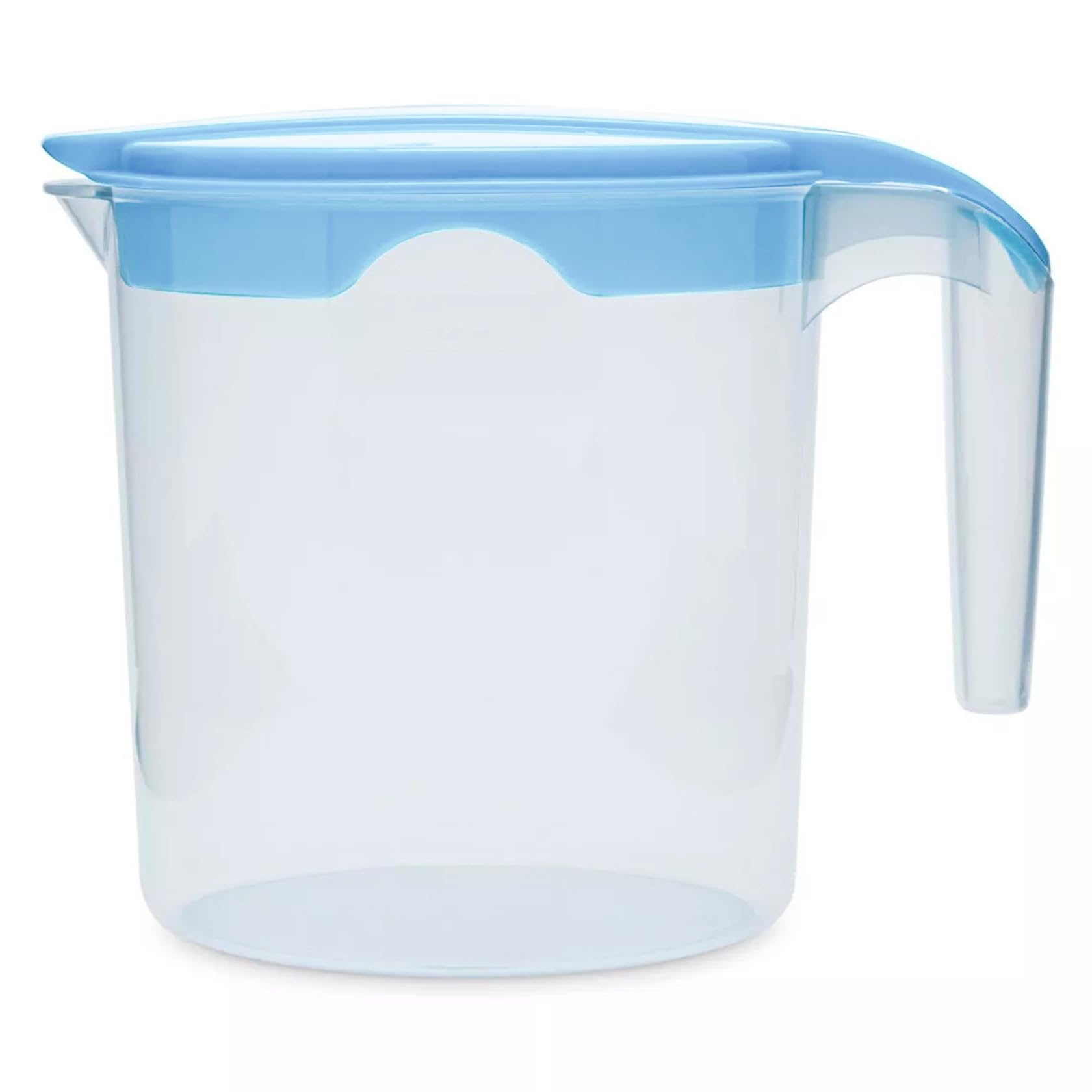 1 Liter Plastic Jug with Lid for Water Fruit Juices Milk Fridge Door Stoarge Jug (Blue, 1)
