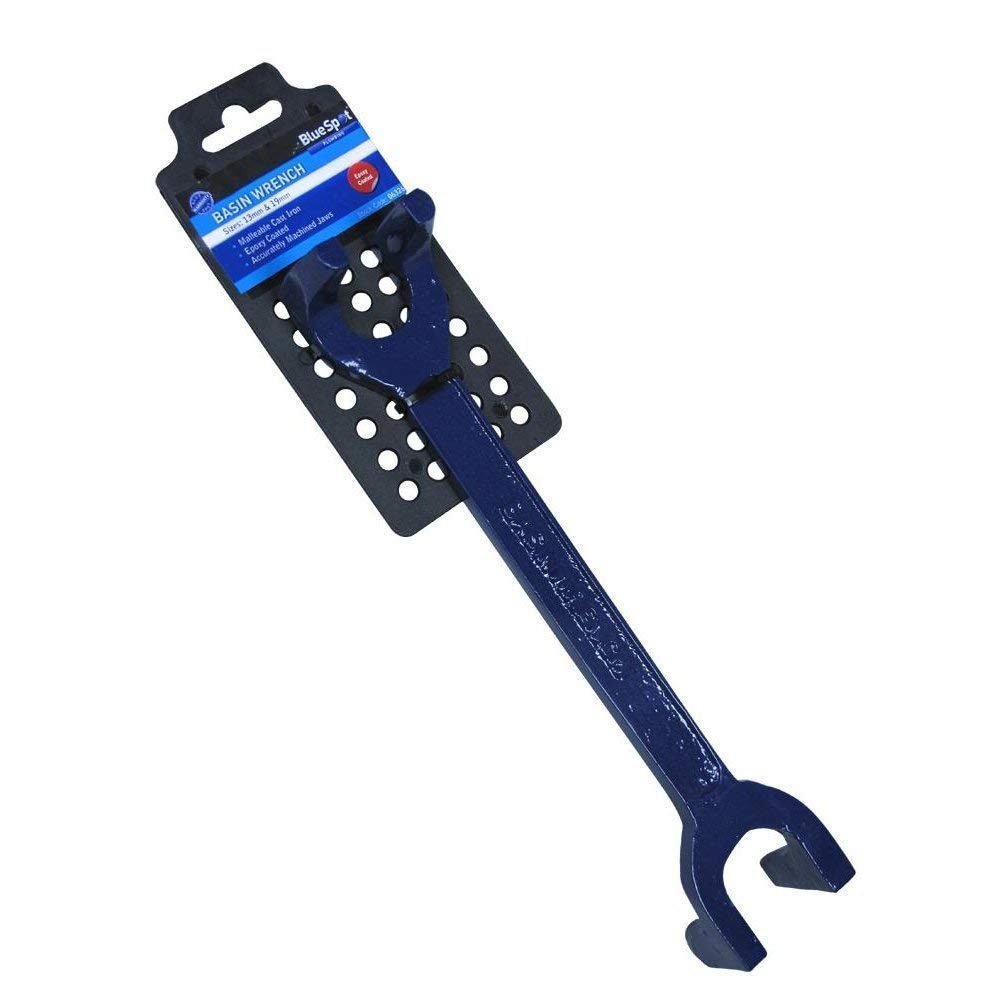 Blue Spot Tools 06326 Bluespot Fixed Claw Basin Wrench, 13 and 19mm, Blue