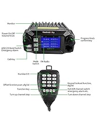 Radioddity QB25   Transceptor de coche para camión de coche (cuatro correas, con cable de programación y CD, 25 W 10 W)