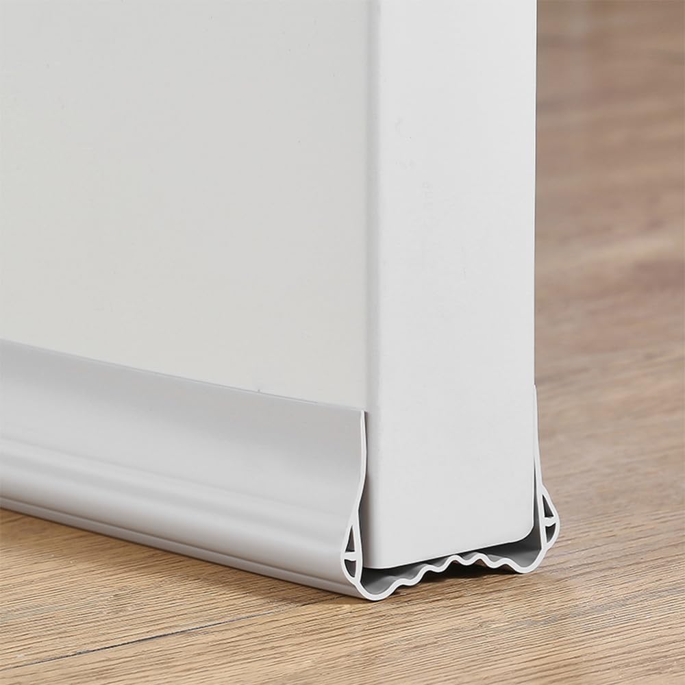 Draft Stoppers - Under Door Draft Stopper, Cuttable Draft Stopper for Bottom of Door,Weather Stripping Strong Adhesive Door Sweeps for Exterior Doors 39.37” Length for Bottom of Door for Exterior/Interior Doors (Grey)