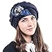 F&N STORY Lady French Beret Wool Beret Chic Beanie Winter Hat(BR022-Navy Angora)