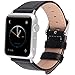 Apple Watch Bands 42mm, Fullmosa Jan Series Lichi Calf Leather Strap Replacement Band with Stainless Metal Clasp for Apple Watch Series 1 Series 2,Black