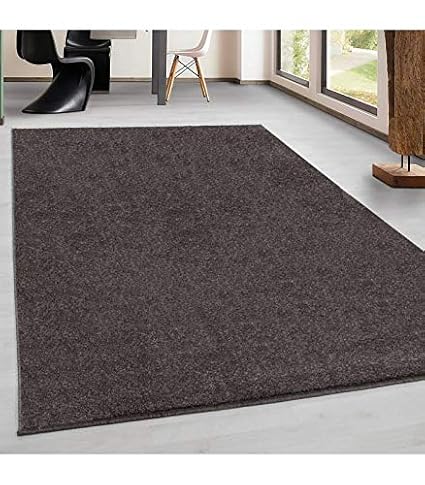 Teppich Kurzflor Modern Wohnzimmer Einfarbig Meliert Uni günstig Versch. Farben - Mocca, 140x200 cm