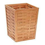 Household Essentials Bamboo Trash Can, Basket Weave, Medium