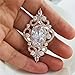 SELOVO Vintage Style Wedding White Oval Zircon Crystal Wedding Pin Brooch Rose Gold Tone