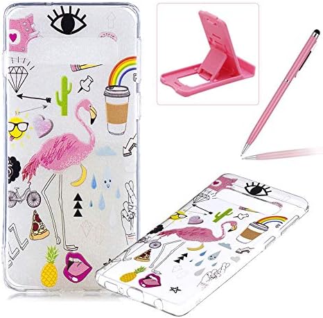 Rubber Case for Samsung Galaxy S10 Plus,Herzzer Premium Stylish [Flamingo Rainbow Printed] Scratch Resistant Ultra Thin Soft Gel Silicone Transparent Clear Crystal Slim Fit TPU Back Cover