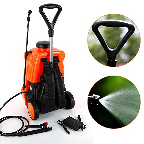 Wanlecy 16L Portable Backpack Sprayer with Wheels Battery Powered, 12V Rechargeable Trolley Sprayer for Farm Garden Lawn Fertilizing Watering Weed Killing - Thumbnail 4