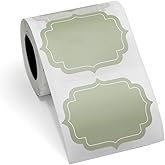 Pelikus Thermal Labels Sage Color Diecut Shape, Stickers for Labeling Spice Jars, Pantry, Storage, Address, Office, Packaging, Color Coding. Writeable with Permanent Markers. (Sage Green)