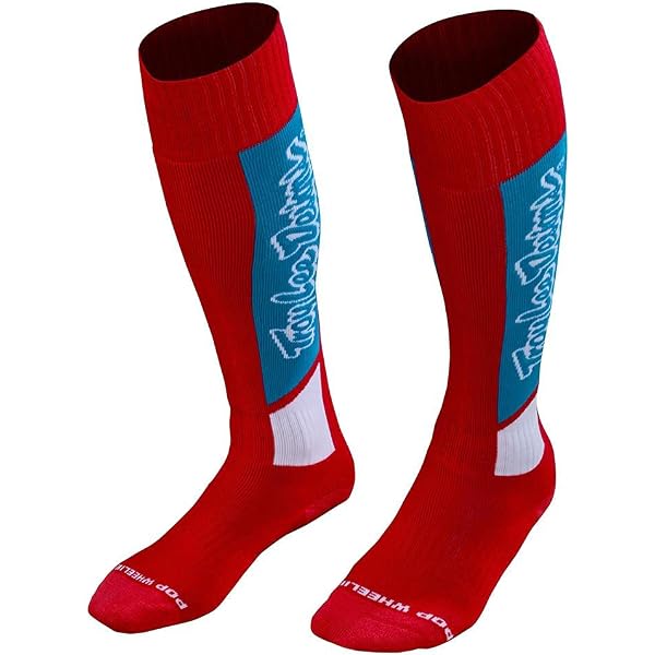Moto Socks Thin 100% HI SIDE Thin Moto Socks - White/Blue...