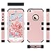 ULAK iPhone SE Case,iPhone 5S Case, Anti Slip Shock Resistance Protective Cover with Hybrid High Soft Silicone + Hard PC Case for Apple iPhone 5/5S/SE,Rose Gold+Black