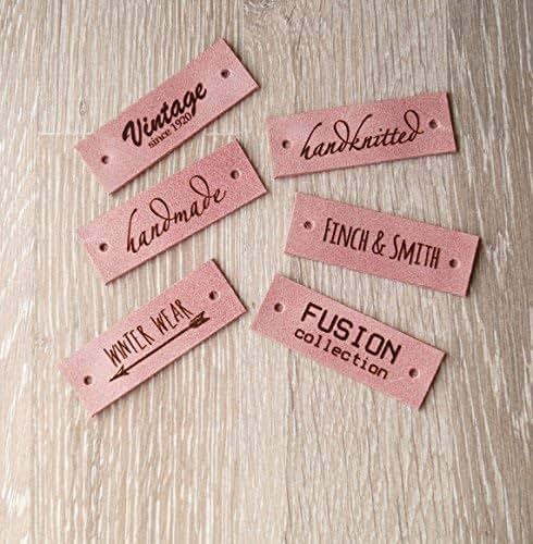 Amazon.com: Handmade sewing labels, custom labels, personalized leather labels, care labels ...